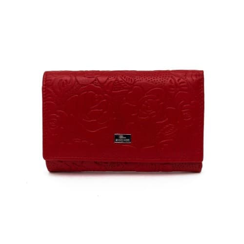 Дамско портмоне ENZO NORI модел CANDY естествена кожа червени рози